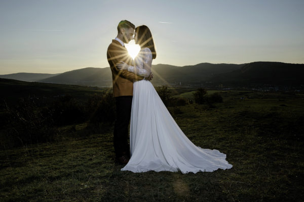 Sunset with newlyweds