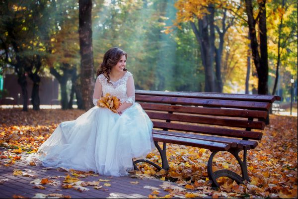 Bride on the bench